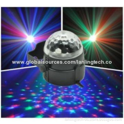 LXG121A 3*1W RGB Auto Sound Indoor Magic LED Crystal Ball Light